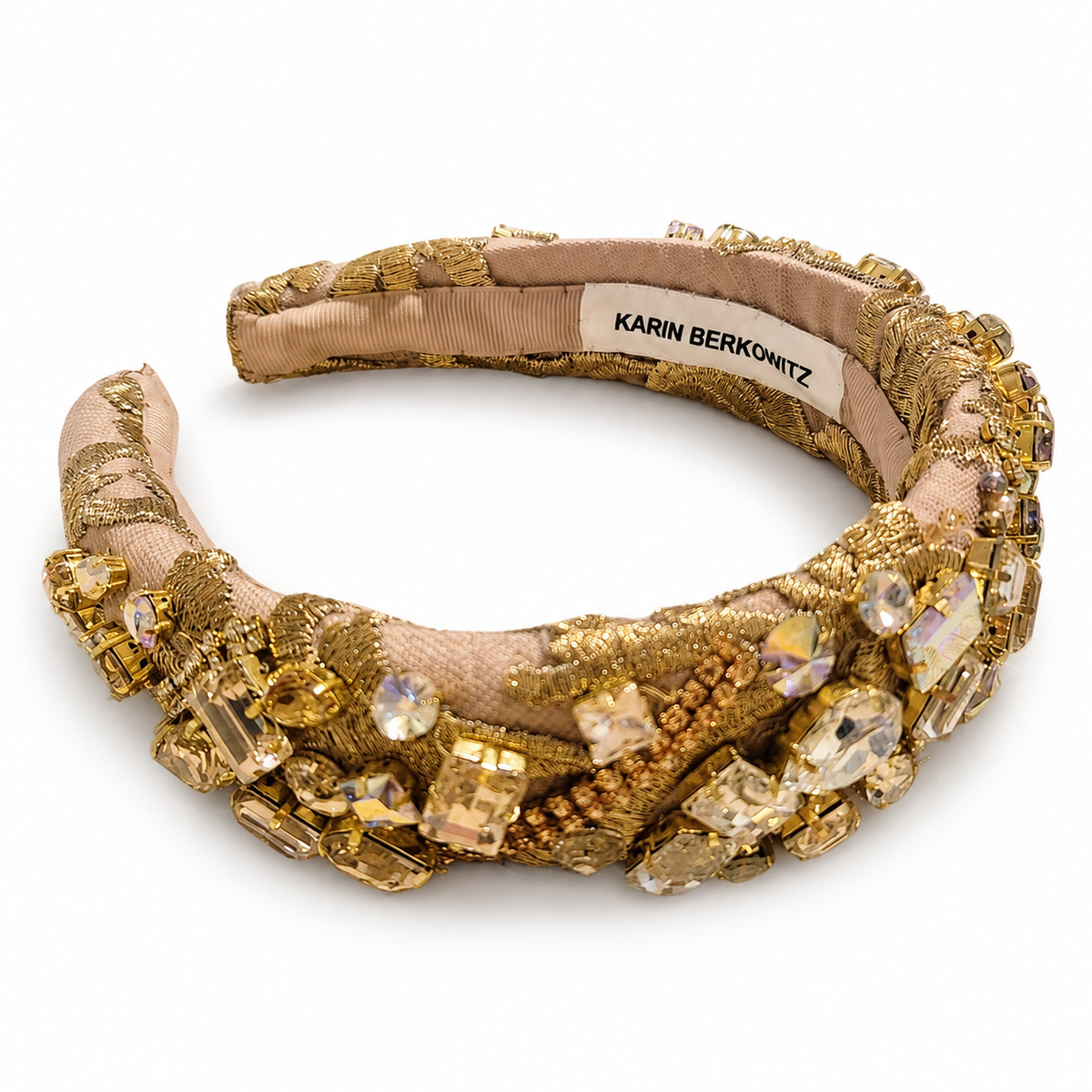 Embellished Crystal Headband - Gold & Champagne