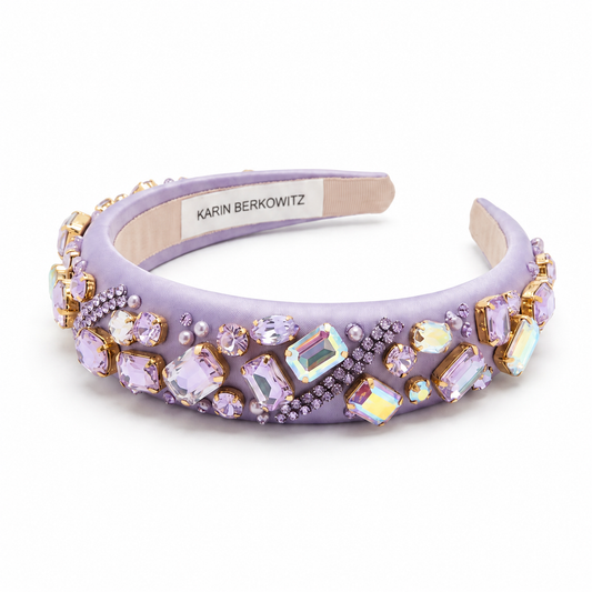 Embellished Crystal Headband - Lilac