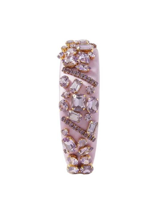 Embellished Crystal Headband in Soft Lavender