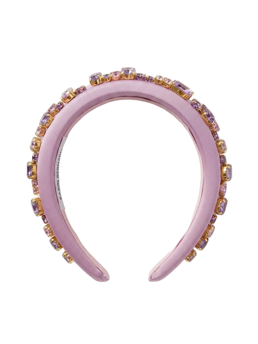 Embellished Crystal Headband in Soft Lavender