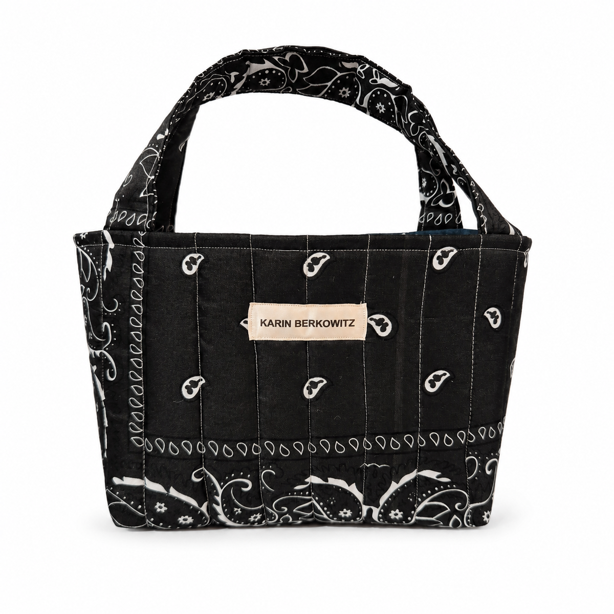 Quilted Bandana Mini Tote Bag – Olive Green