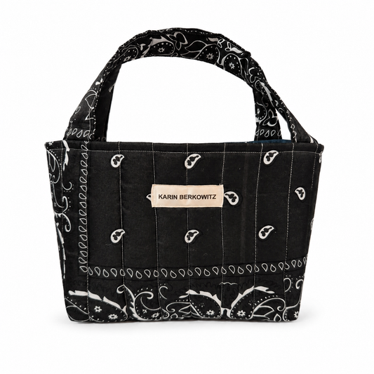 Quilted Bandana Mini Tote Bag – Olive Green