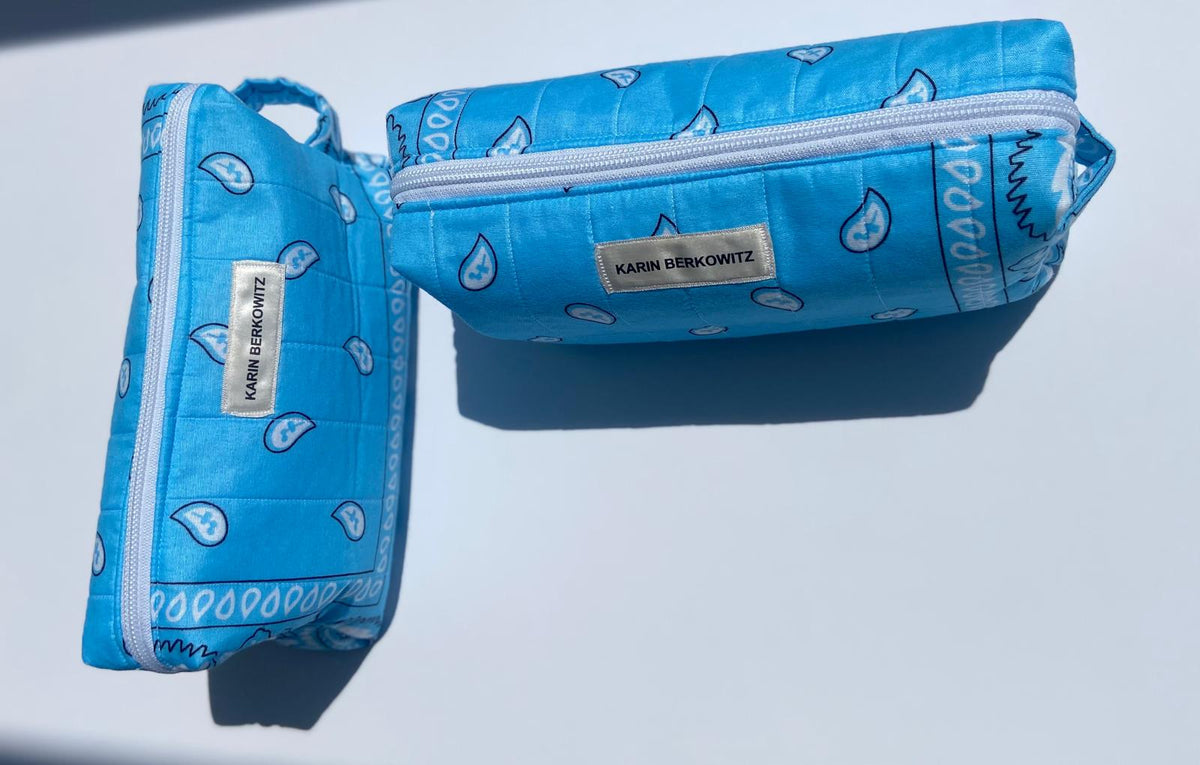 Perfectly Organised S – Quilted Bandana Bag in Turquoise Blue
