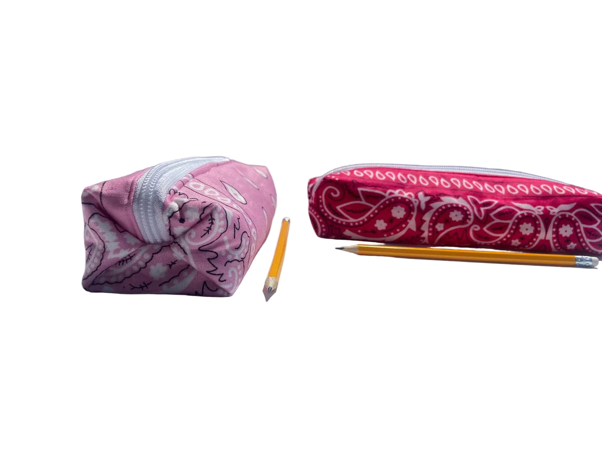 Perfectly Organised – Quilted Bandana Pencil Case & Makeup Bag in Fuchsia