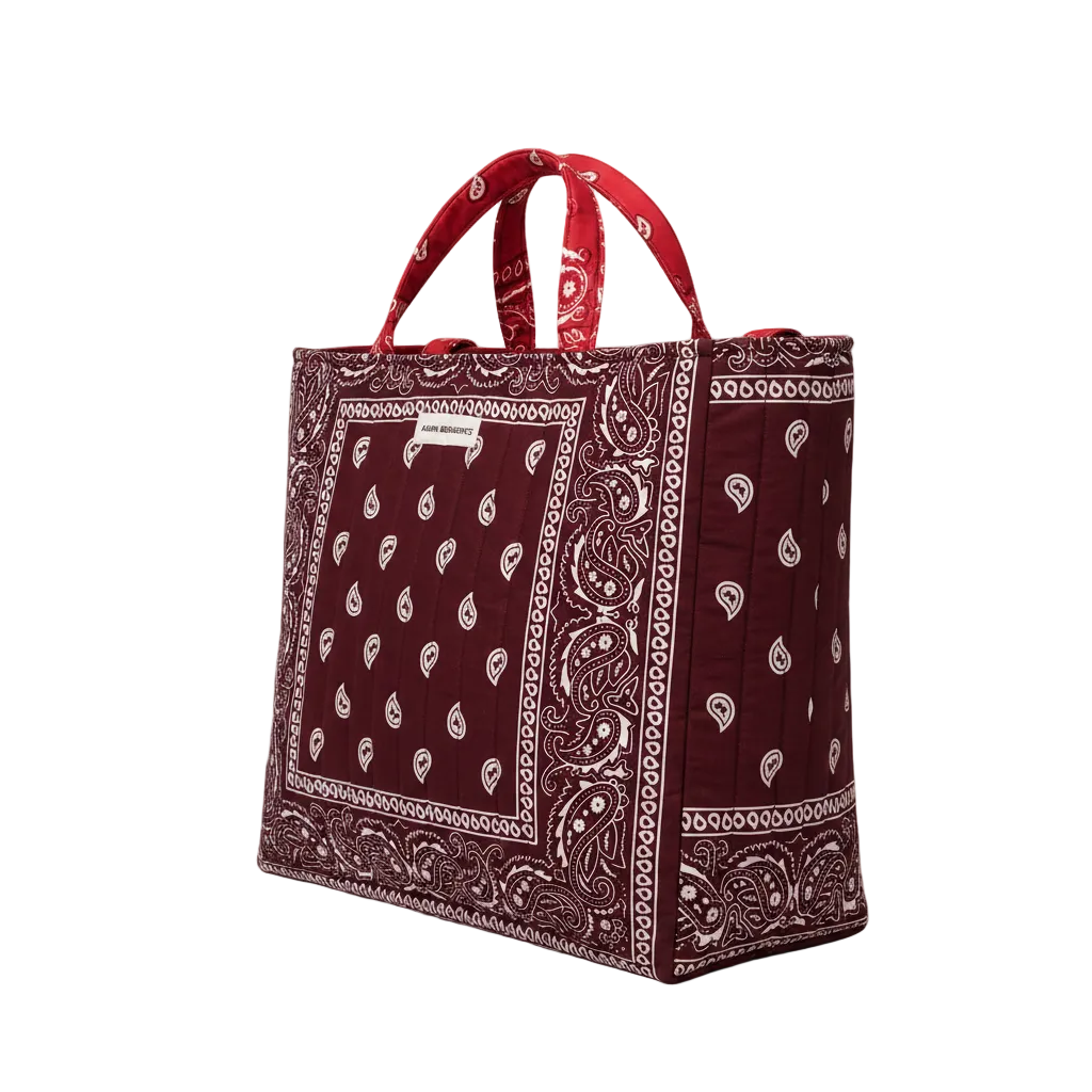 Burgundy & Red Large Tote – Side View