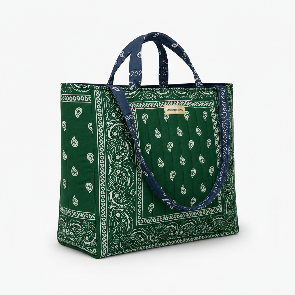 Forest Green & Navy – Side View with Double Handles