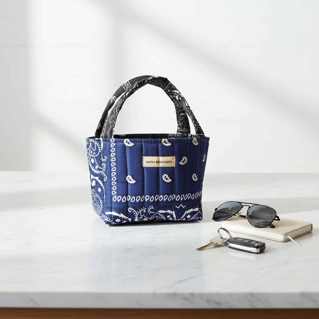 Navy Mini Tote – Marble